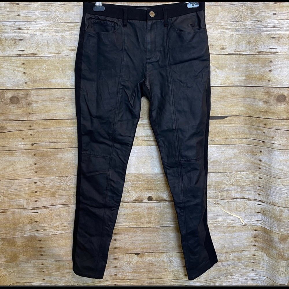 Banana republic Sloan faux leather paneled jeans